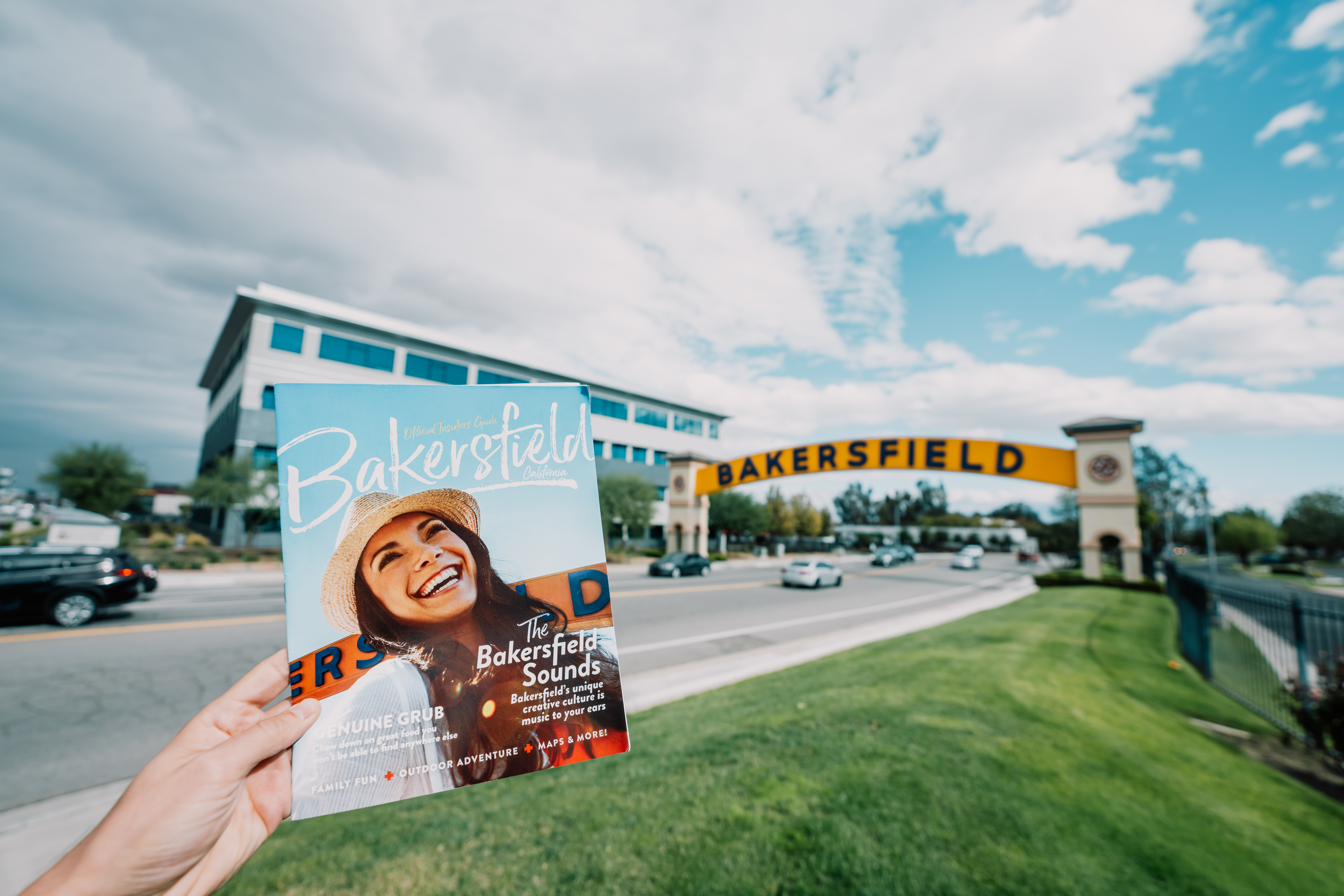Bakersfield sign and Visit Bakersfield guide